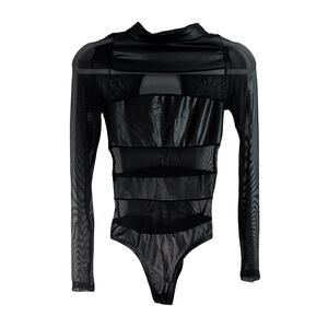 Sheer Panel Body Suit, Size Small